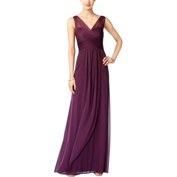 Adrianna Papell | Dresses | Adrianna Papell Womens Embellished Shirred Formal  Dress Size 6 B4hp | Poshmark